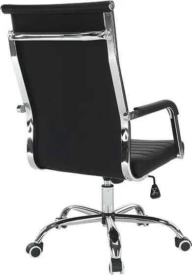 Scaun de birou, piele eco/metal, negru/crom, FARAN