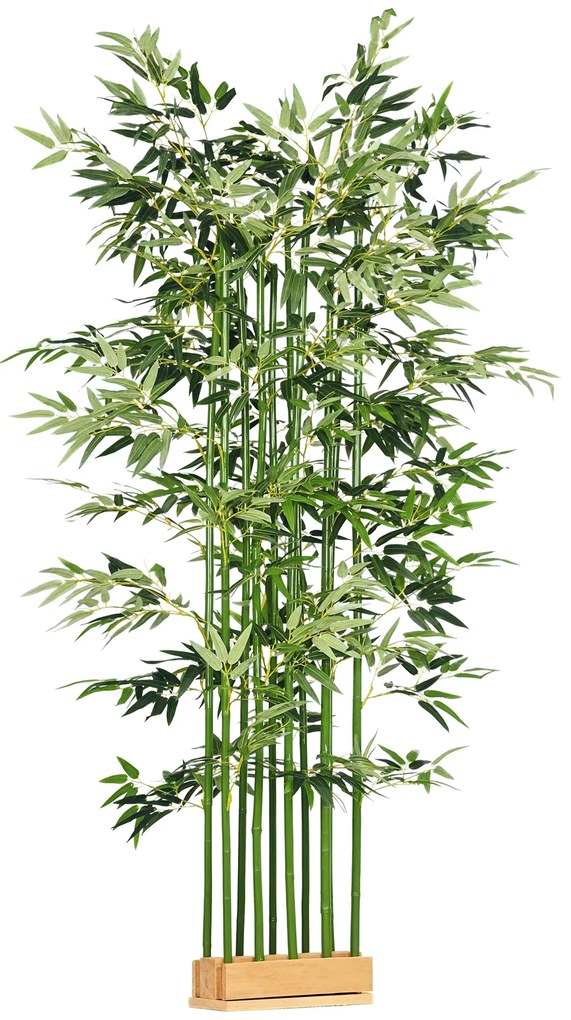HOMCOM Bambus Artificial, Plantă Artificială, Plantă de Decor, Aspect Real, ușor de întreținut, pentru utilizare acasă, înălțime 180 cm, Verde | Aosom Romania