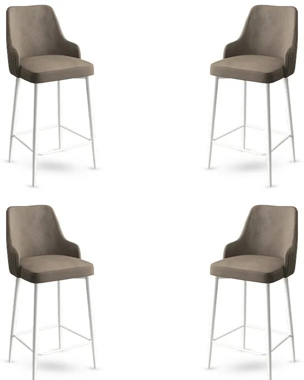 Set de scaune de bar Enox Cappuccino and White, 4buc., 4 buc