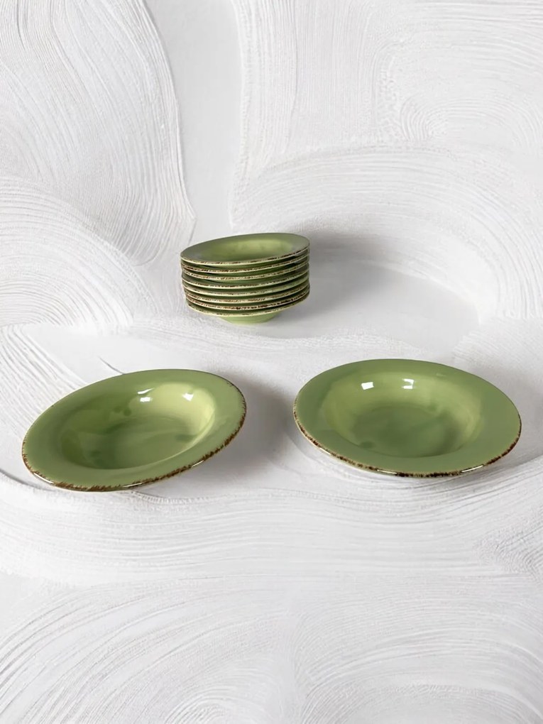 Farfurie adanca Glaze Verde 21cm (Glazurare Manuala)