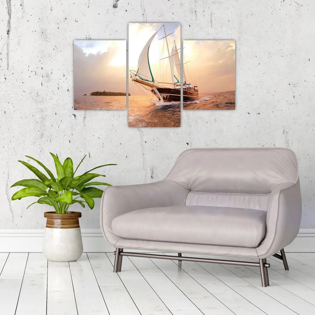 Tablou cu iaht (90x60 cm)
