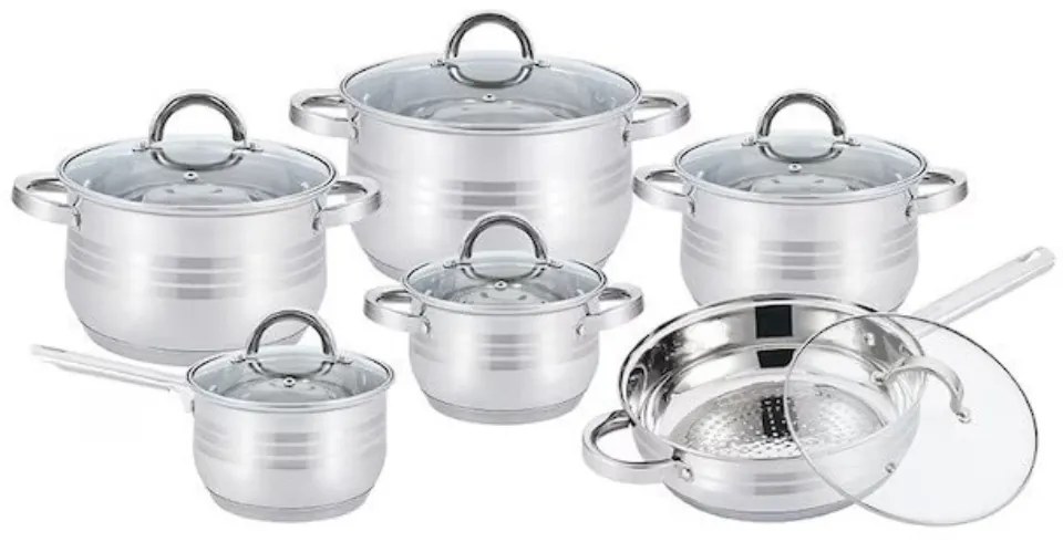 Set oale inox Kitchen Pro+ 7 straturi 12 piese