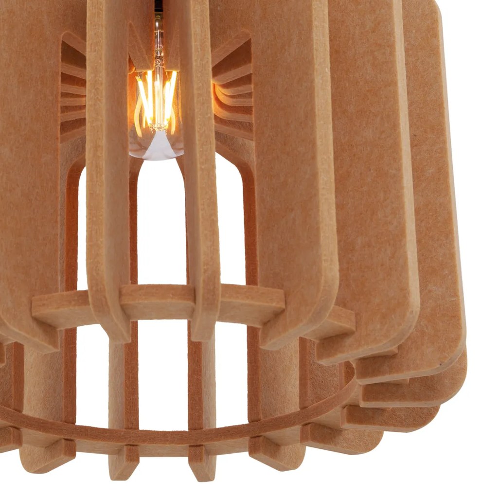 Lampă suspendată retro neagră cu portocaliu, cu 3 lumini - Felt