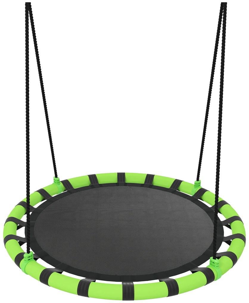 Balansoar AIYAPLAY pentru copii, suportă 150 kg, Ø100 x 180H cm, metal, spumă, negru | Aosom Romania