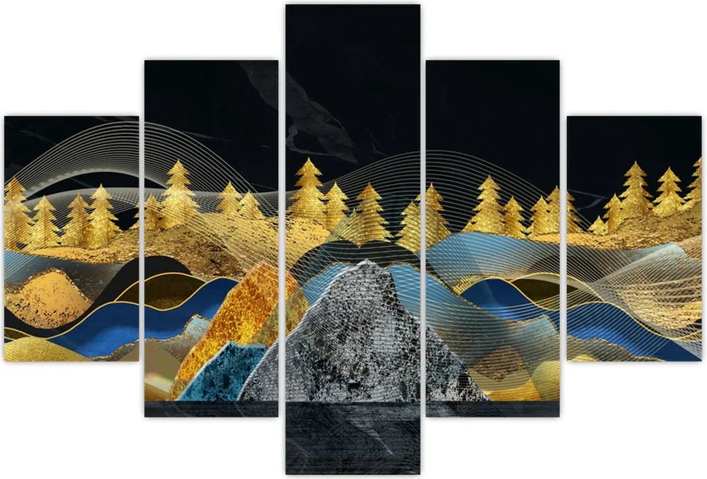 Tablou - Munții aurii (150x105 cm)