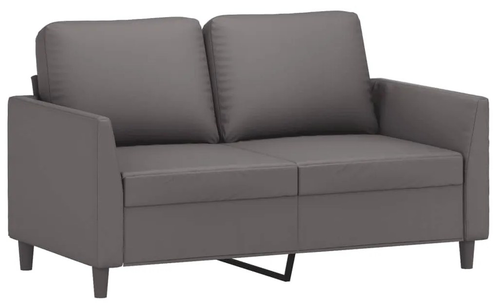 359330 vidaXL Canapea cu 2 locuri, gri, 120 cm, piele ecologică