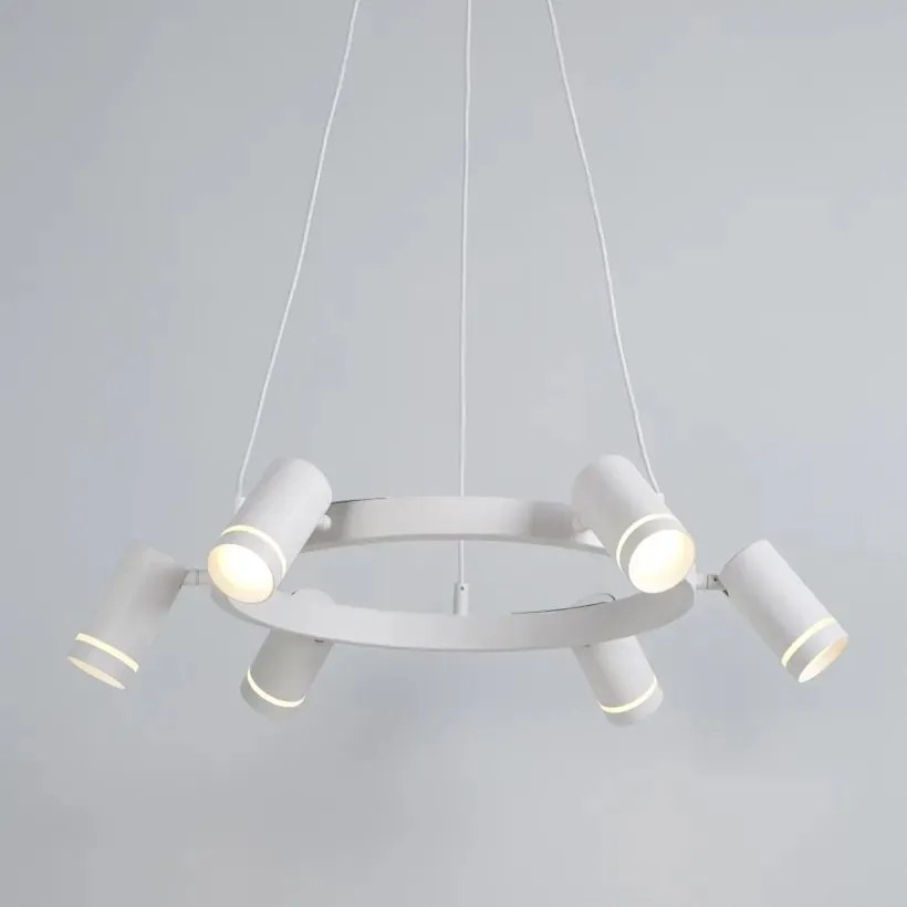 Lustra LED suspendata cu 6 spoturi directionabile, Laser alb