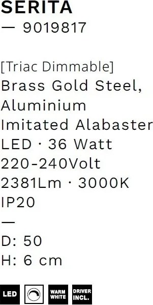 Plafoniera LED design decorativ SERITA D-50cm