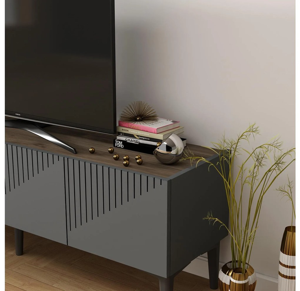 Masă TV/Dulap Tomune 4 (antracit + Nuc) . 1095230