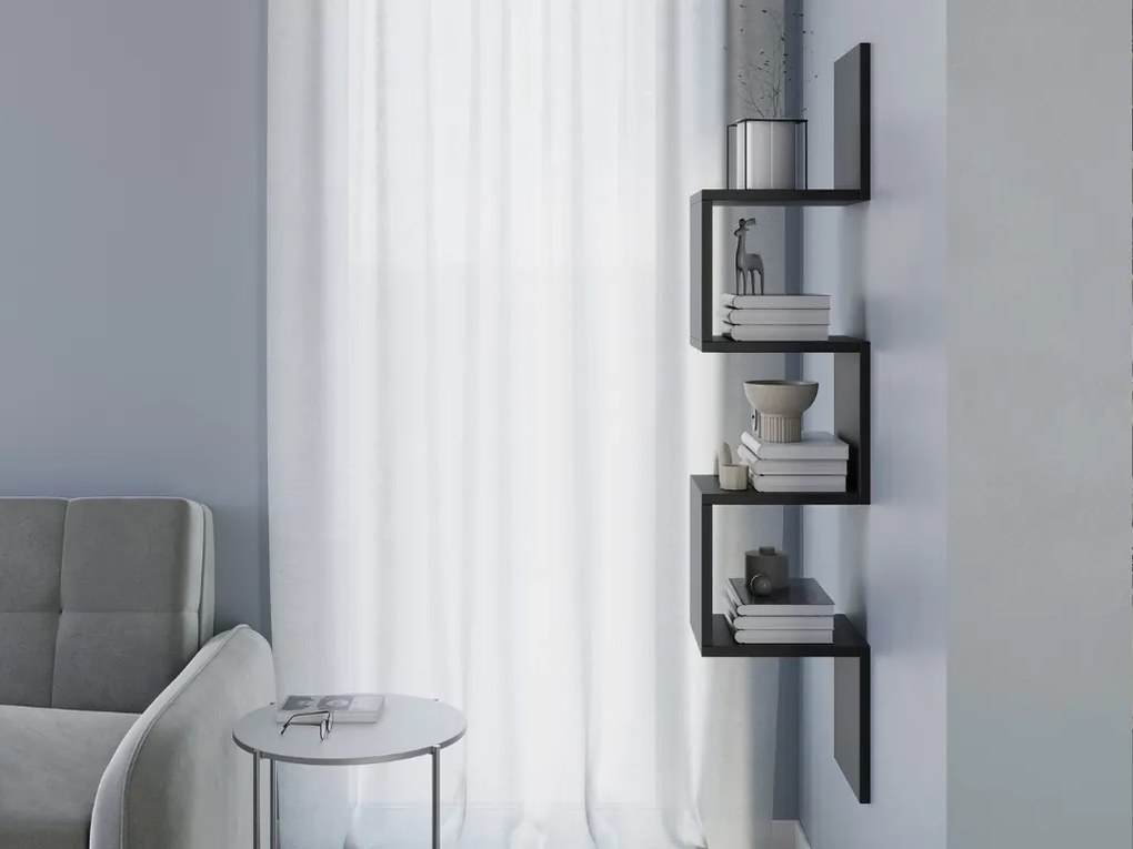 Polita de perete SUNEDO 25x125 cm, neagra