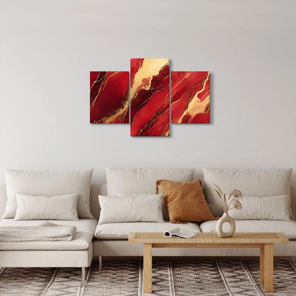 Tablou - Marmură roșu-auriu (90x60 cm)