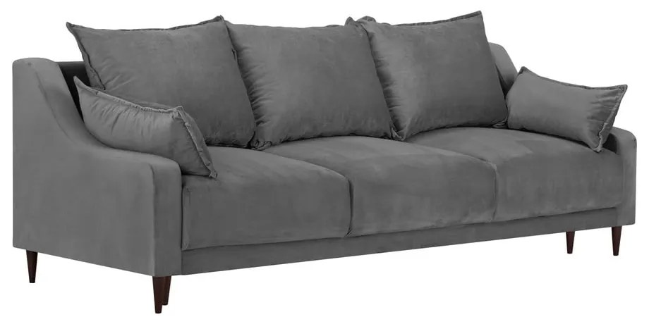 Canapea extensibilă cu 3 locuri și spațiu de depozitare Mazzini Sofas Freesia, gri