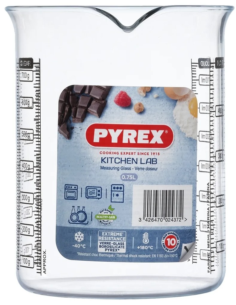 Pyrex Pahar gradat din sticlă 0,75 l, 11 x 14 cm