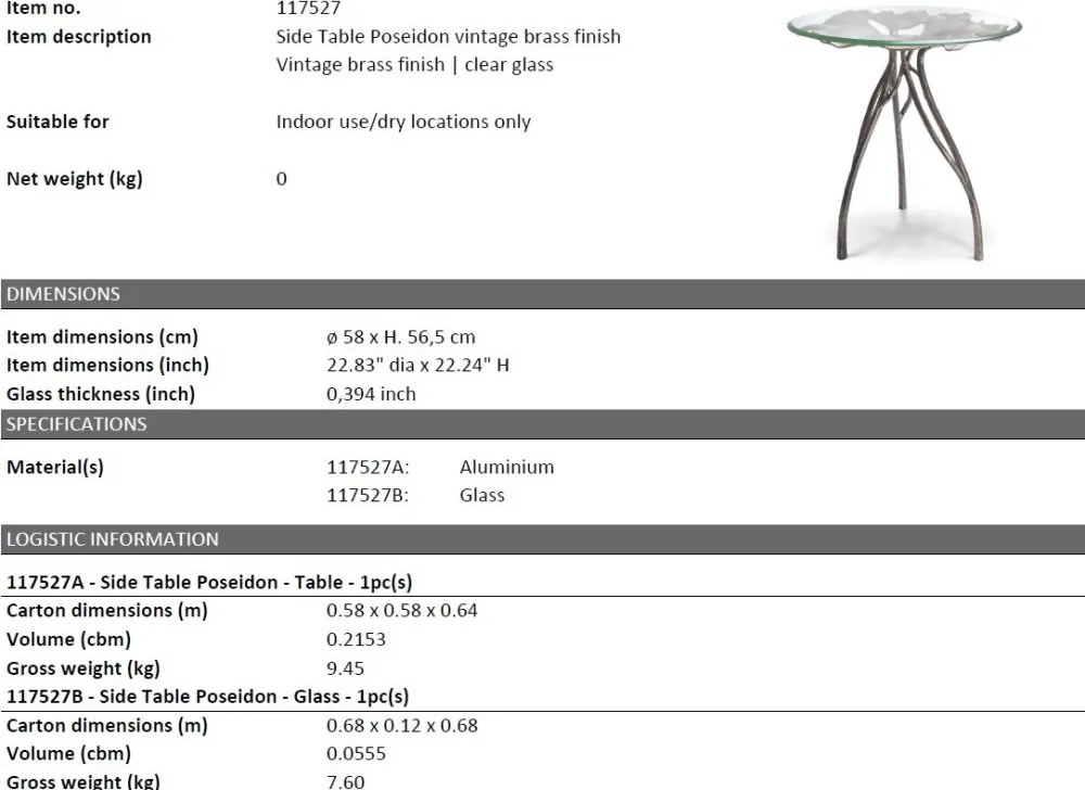 Masuta laterala design LUX Poseidon