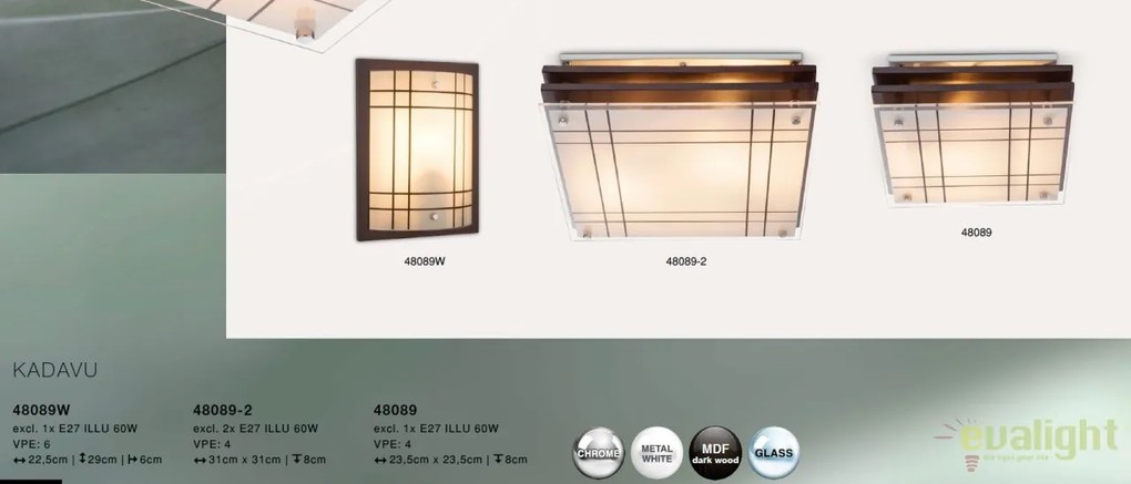 Plafoniera stil clasic Kadavu 1L 48089 GL