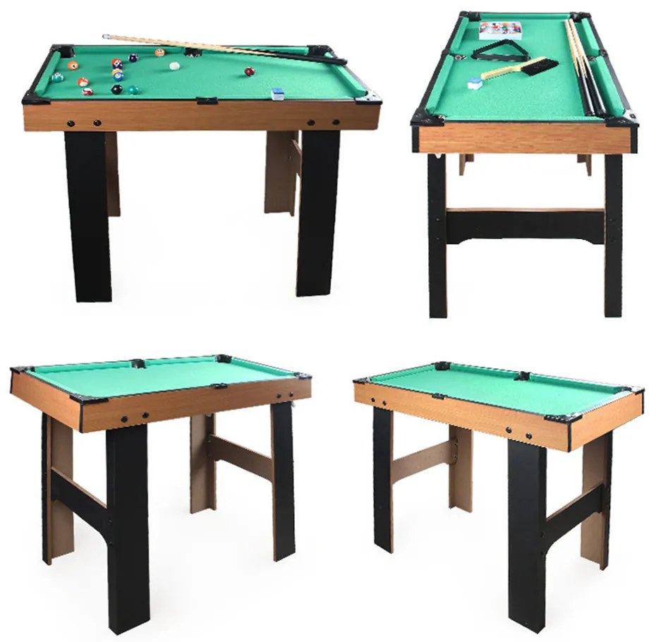 Masă de joc 4 în 1 pentru foosball, ping-pong, biliard și air hockey