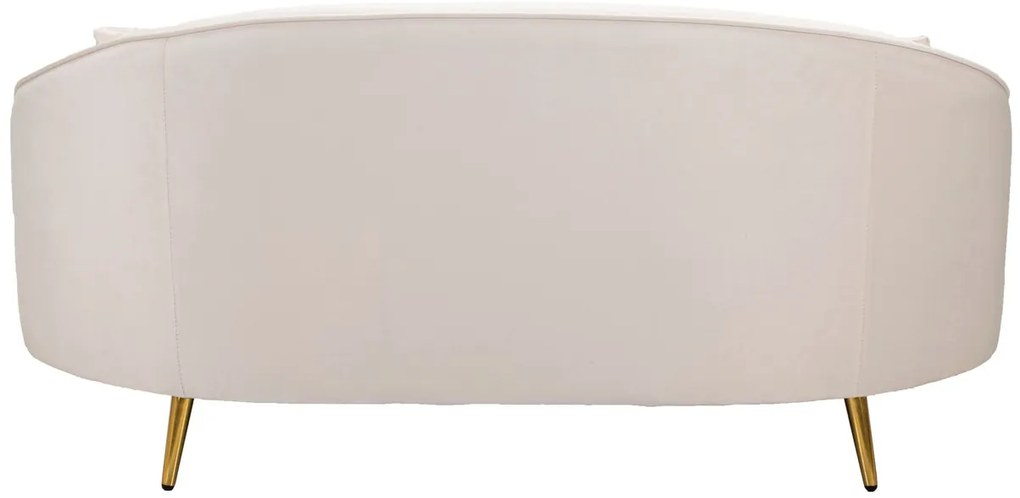 Canapea cu 2 locuri, Oslo, Mauro Ferretti, 148 x 84 x 68 cm, lemn de eucalipt/poliester/metal, crem/auriu