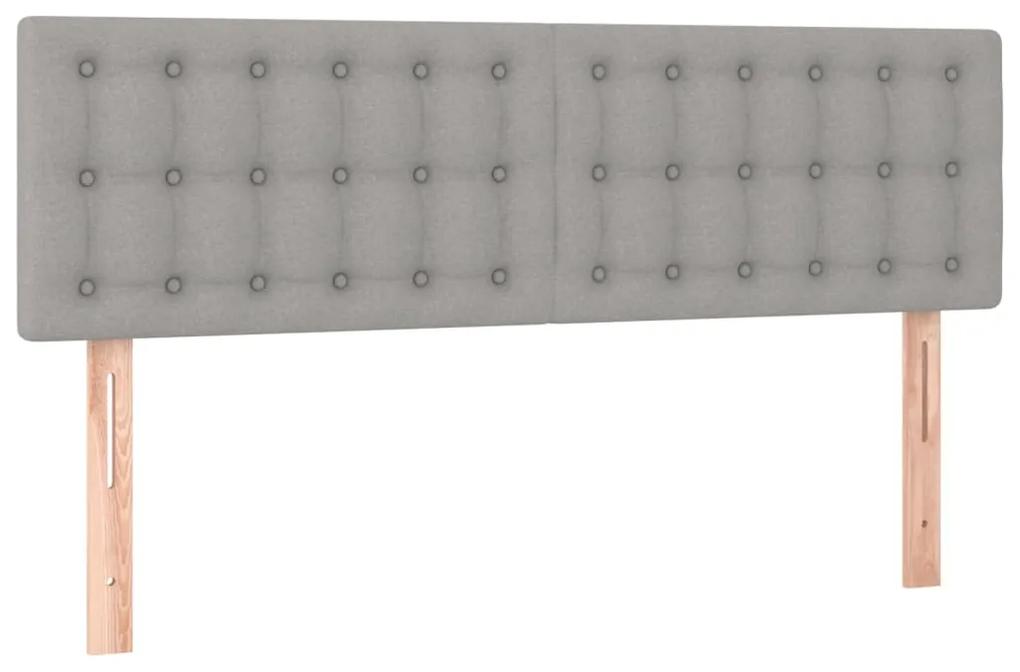 Tablie de pat cu LED, gri deschis, 144x5x78 88 cm, textil 1, Gri deschis, 144 x 5 x 78 88 cm