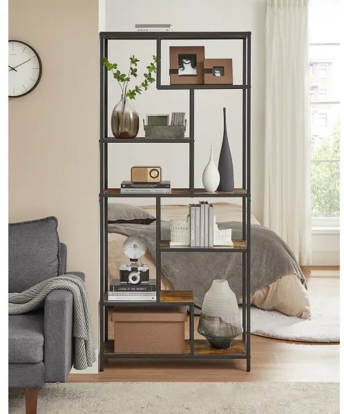 Bibliotecă NAVARO maro/negru