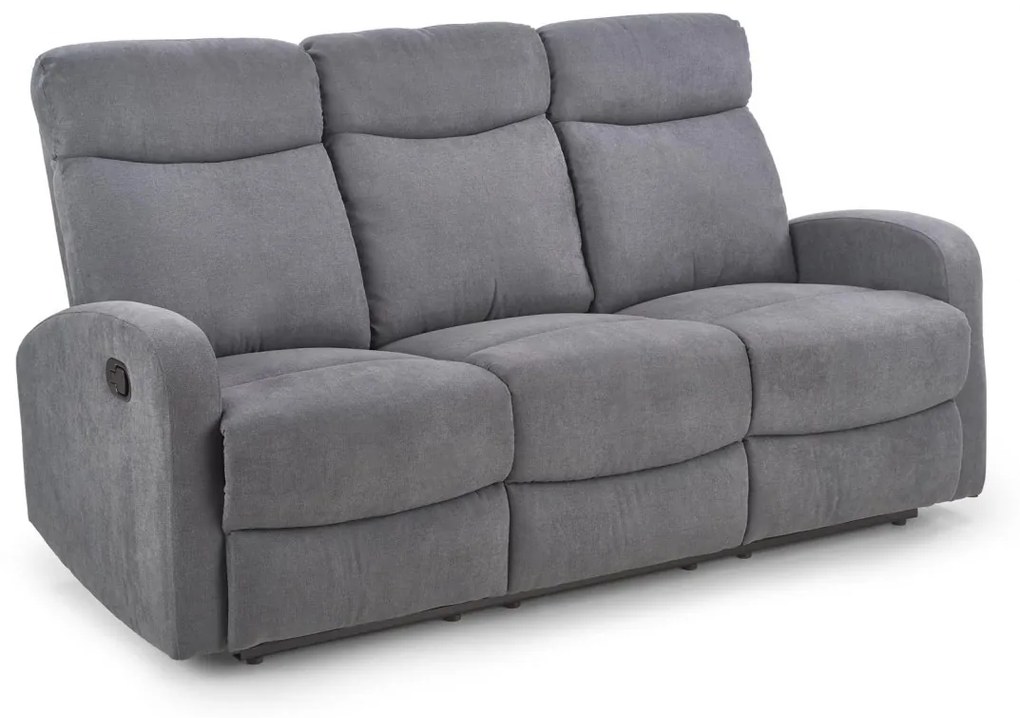 Canapea recliner Oslo 3S stofa gri inchis H100 cm