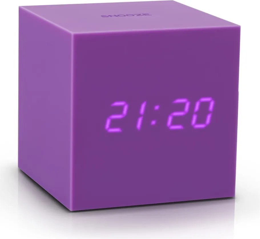 Ceas deșteptător cu LED Gingko Gravity Cube, mov
