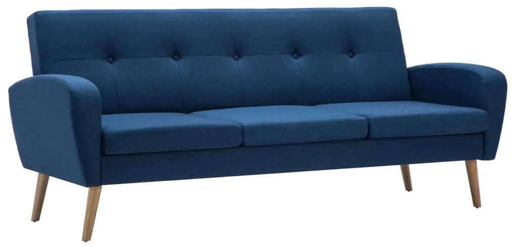 246995 vidaXL Canapea de 3 persoane, material textil, albastru