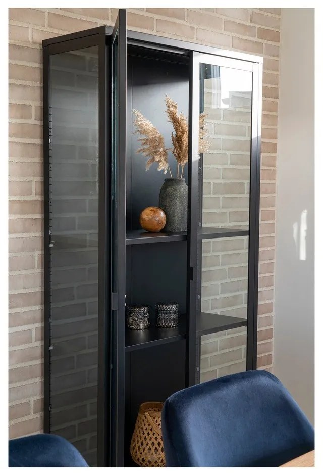 Vitrină neagră din metal 80x175 cm Brisbane – House Nordic