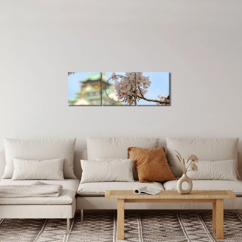 Tablou - Sakura (cu ceas) (90x30 cm)