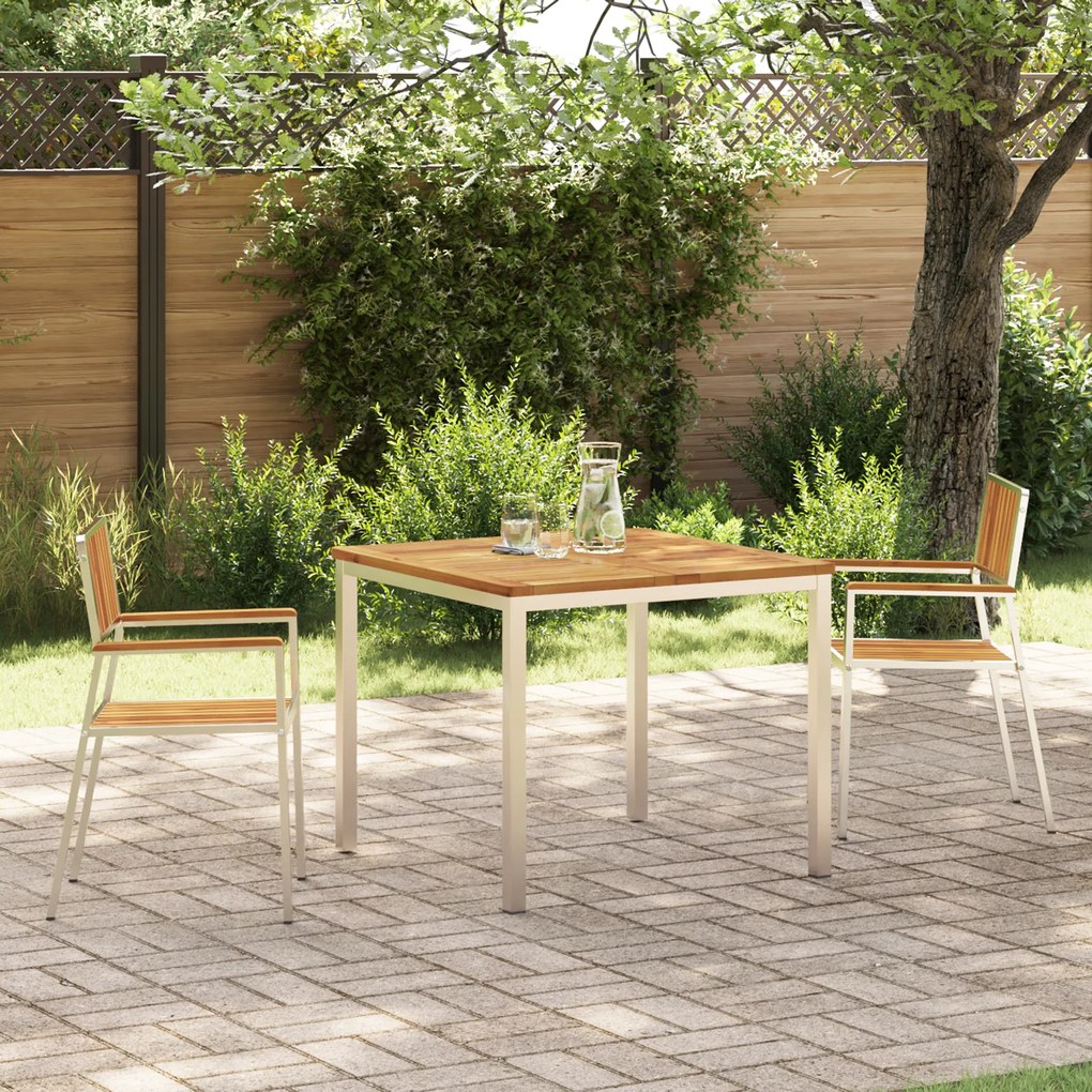 vidaXL Set de masă pentru grădină 3 pcs Maro lemn masiv de acacia