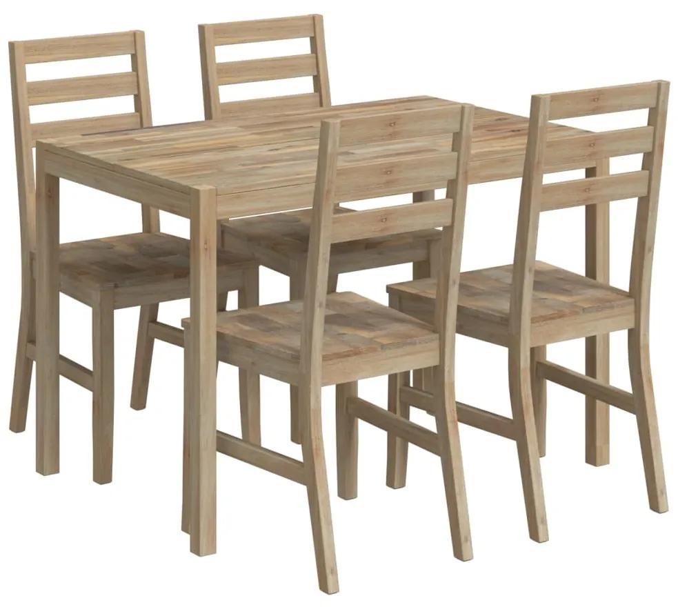 Set mobilier de bucatarie, 5 piese, lemn masiv de acacia 5
