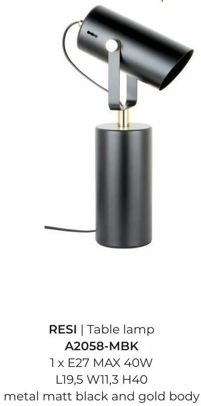 Veioza, Lampa de birou negru RESI