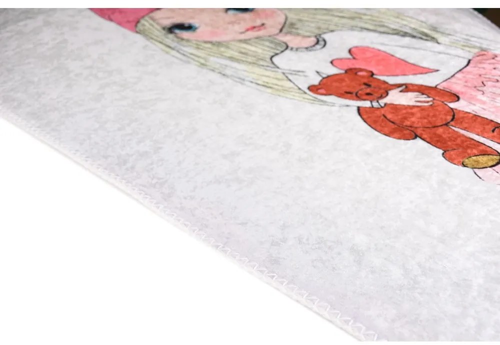 Covor pentru copii lavabil 100x160 cm Cute Girl and the Bear – Vitaus
