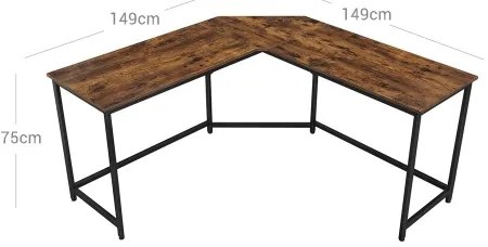 Birou colțar SOLEA maro/negru