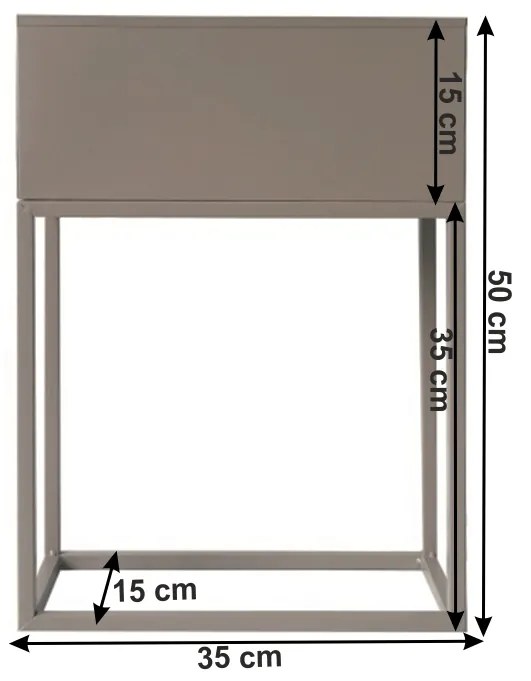 Ghiveci de flori din metal multifunctional, gri deschis Taupe, INDIZE TYP 2 WL4214
