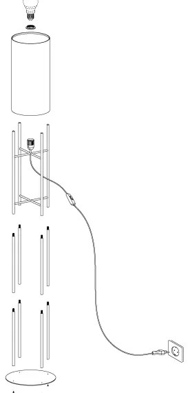 Eglo 43141 - Lampadar GLASTONBURY 1xE27/60W/230V