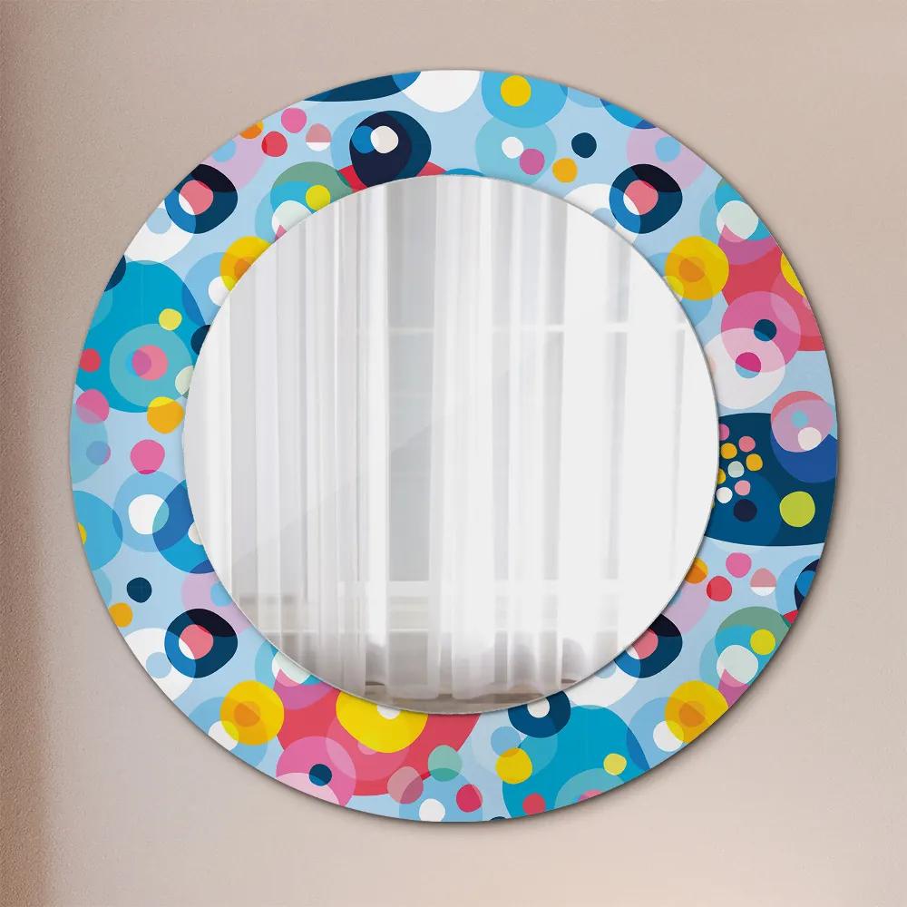 Oglinda rotunda rama cu imprimeu Spini colorați