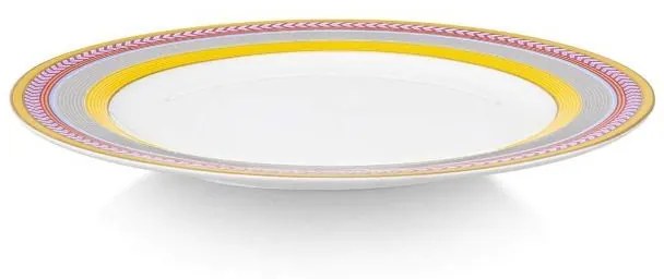 Farfurie din porțelan, Pip Studio, Stripes Yellow, 23cm, colecția Pip Chique