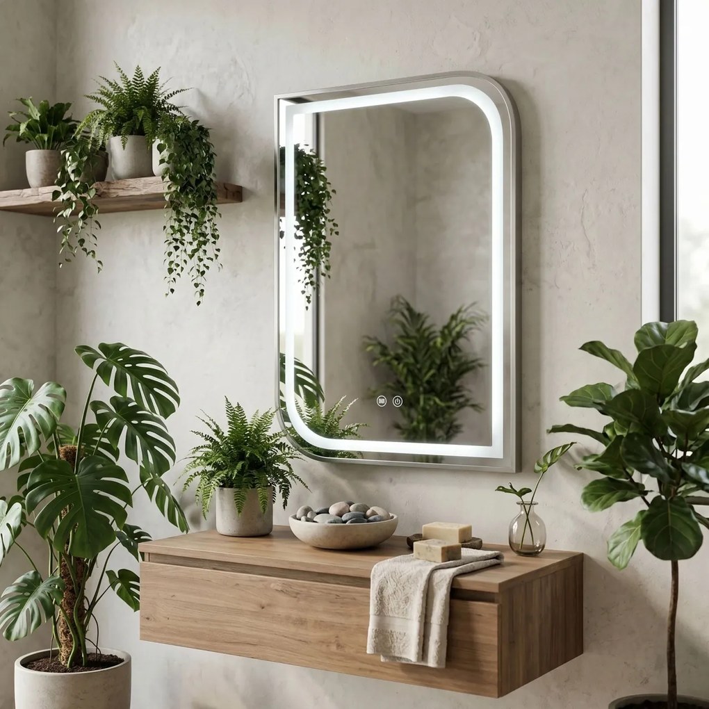 Oglindă LED ZONE 70x50 BRUSH NICKEL