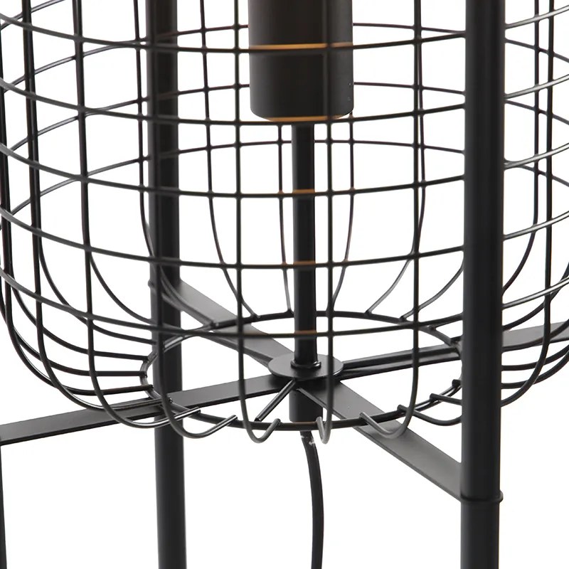 Lampă de podea industrială neagră - Bliss Vefa