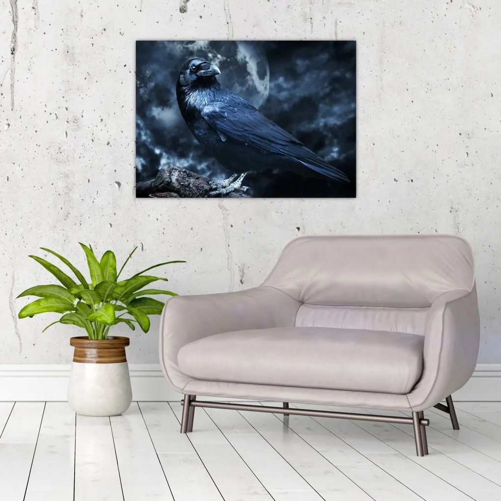 Tablou pe sticlă - Corbul (70x50 cm)