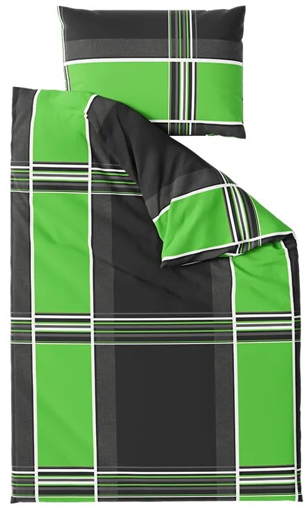 Lenjerie de pat din bumbac Culoare verde, FLUORESCENTO
