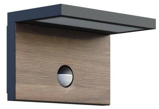 Aplică LED de exterior cu senzor NATURA LED/12W/230V 4000K IP54 maro/antracit