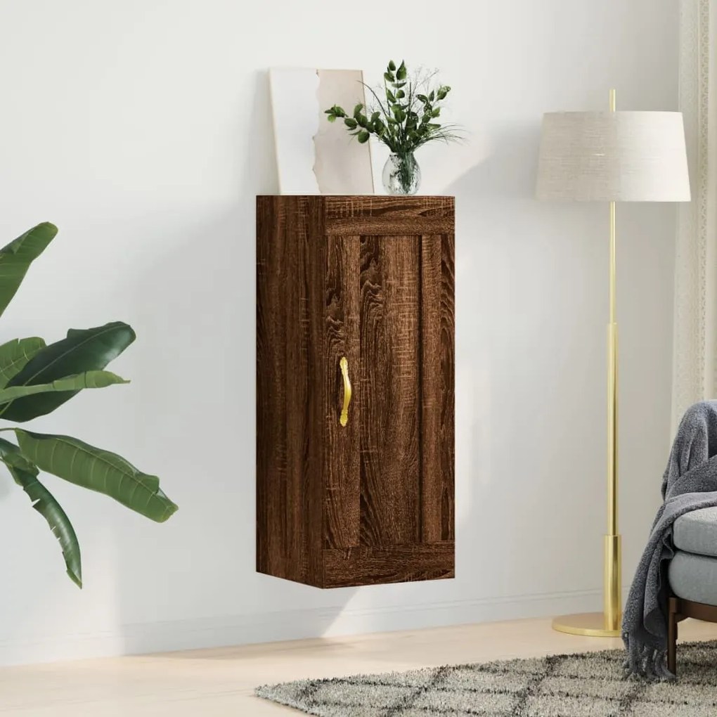 vidaXL Dulap de perete, maro stejar, 34,5x34x90 cm, lemn prelucrat