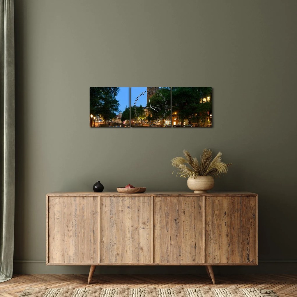 Tabou orașului istoric nocturn (cu ceas) (90x30 cm)