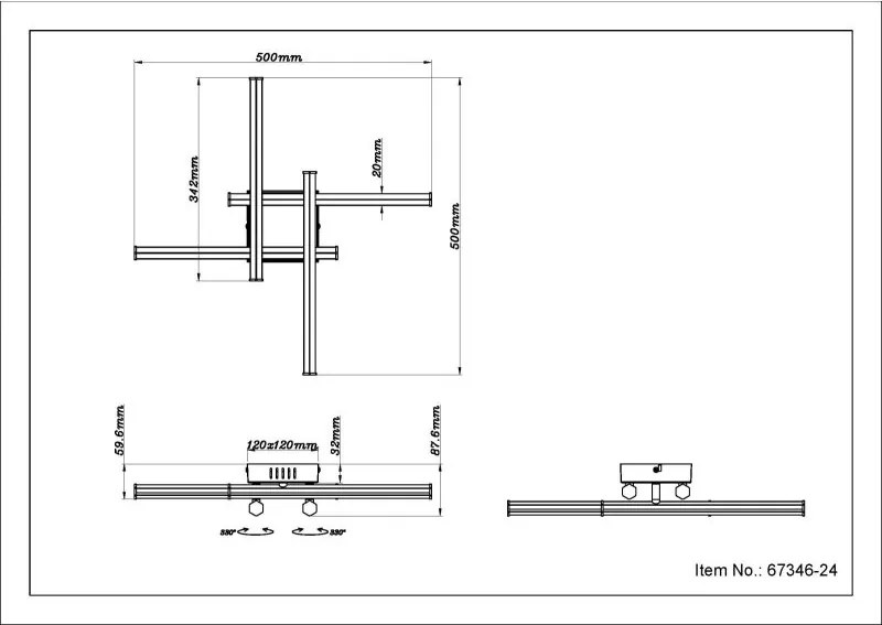 Plafoniera LED design modern KIRINA 50x50cm