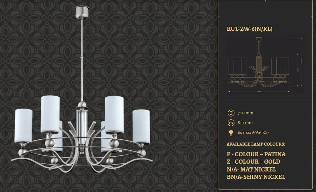 Candelabru 6 brate elegant design clasic Ruta