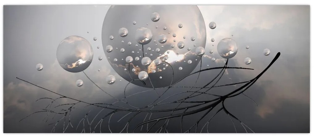 Tabloul bilelor abstracte (120x50 cm)