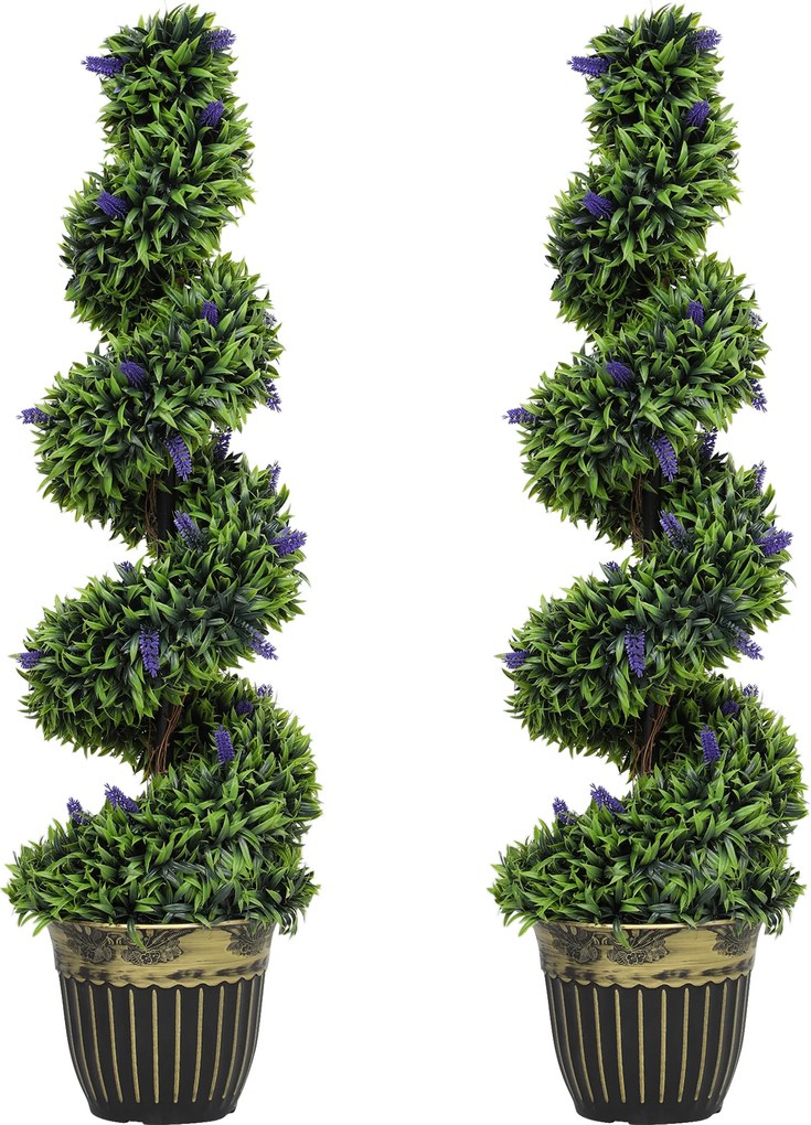 HOMCOM Set de Două Plante Artificiale Lavandă 90cm | Aosom Romania