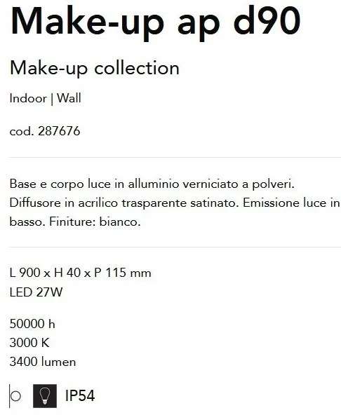 Aplica LED pentru baie IP54 Make-up ap d90
