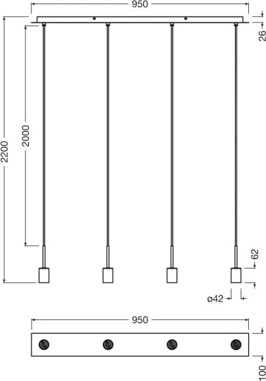 Osram - Cablu de alimentare pentru NEEDLE PENDANT 4xE27/25W/230V, bej